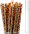 Leopard Straws Bulk Reusable Plastic Cheetah Animal Straws and Cleaning Brush for Women Tumblers Drinking Safari Wild Birthday Party Favors(Classi...