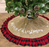 AISENO 48 Inch Christmas Tree Skirt Linen Burlap Buffalo Plaid Edge Decoration for Merry Christmas Party Red and Black Buffalo Christmas Tree Skir...