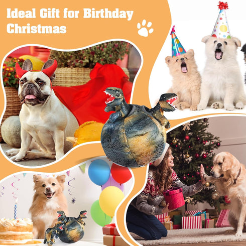 vocheer Squeaky Dog Toy, Dinosaur Hide and Seek Dog Toy Puzzle Interactive Pet Toy for Medium/Small Dogs, Random Color...