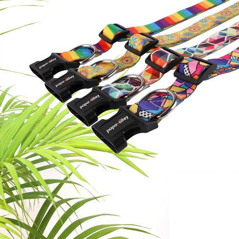 Dog Collar for X_Small Small Medium Large Dogs Pretty Boy Girl Nylon Polyester Pattern Collars with Safety Buckle, Adjustable for Male Female Pupp...