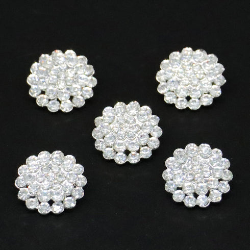 10 Pcs Rhinestone Buttons Crystal Embellishments, for Crafts Wedding Party Bouquet Sew on Clothing Buttons, Crystal Applique Embellishments in Clo...