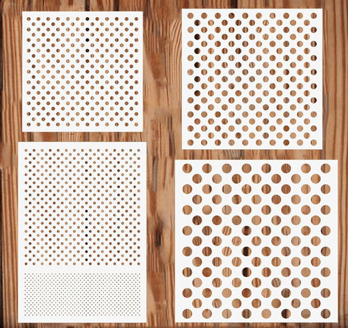 4PCS Dots Stencil 4 Sizes Polka Dot Stencils Painting Template Reusable Plastic Starburst Stencils for Painting on Wood Wall Decor...