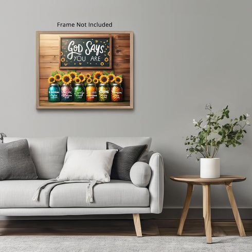 Posterizer 1 pcs-bible verses-God says you are unique-Religious Posters-Motivational & Inspirational Art-Gifts for Christians-Living Room Bedroom ...