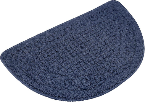 Half Round Non-Slip Kitchen Bedroom Toilet Doormat Floor Rug Mat Keeps Your Floors Clean Decorative Design (Large, Blue)...