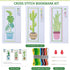 Caydo 3 PCS Cross Stitch Bookmark Kits, Stamped Embroidery Bookmark Kit for Kids Adults Beginner, DIY Counted Crossstitch Christmas Gift for Book ...