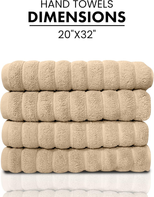 Classic Turkish Towels CTT Luxury Hand Towels for Bathroom Set of 4, 100% Turkish Cotton, Quick Dry & Comfy Towels for Hotel & Spa, Highly Absorbe...