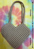 JESSICA Cotton Boho Macrame Handmade Heart Shaped Handbag Birthday Ladies Gift, off-white....