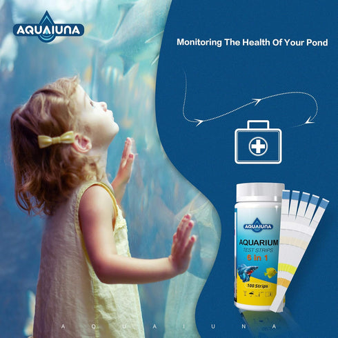 AQUALUNA Aquarium Test Strips 6 in 1 for Freshwater and Saltwater- Fish Tank Test Kit Monitoring Level of pH, Nitrate, Nitrite, General Hardness, ...