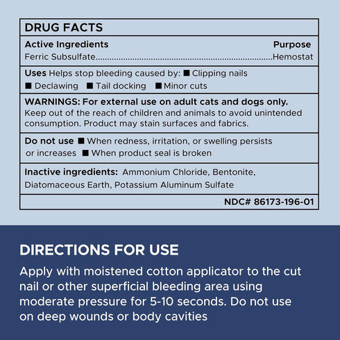 Chew + Heal Labs Styptic Powder for Dogs, Cats, and Other Animals - 1.5 oz - Quick Stop Bleeding Powder for Clipping Nails, and Other Minor Cuts -...