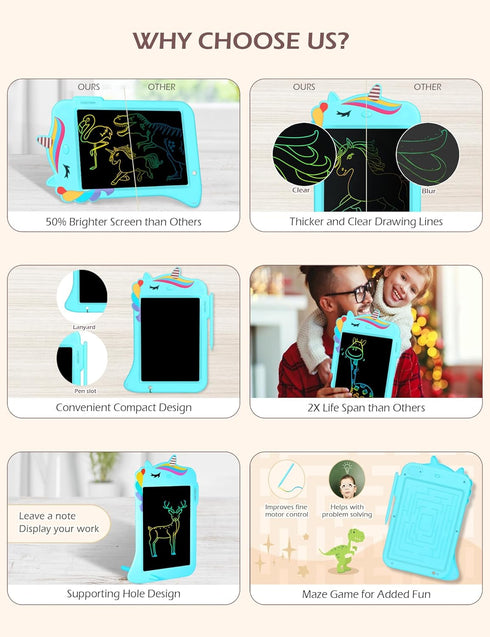 Jasonwell LCD Drawing Writing Tablet - Drawing Pad Doodle Board for Kids Toddlers Drawing Toy Educational Learning Toys Christmas Birthday Gift 2 ...