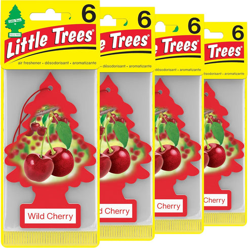 LITTLE TREES Air Fresheners Car Air Freshener. Hanging Tree Provides Long Lasting Scent for Auto or Home. Wild Cherry, 24 Air Fresheners...