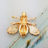 SELOVO Honeybee Bee Yellow Enamel Small Brooch Pin Set 2 Pcs Gold Tone Crystal...