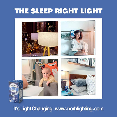 Low Blue Sleep Light Bulb - NorbSLEEP Low-Blue Light Bulb for Bedtime, Evening and Night, for Restful, Healthy Sleep for All Ages (Baby, Children,...