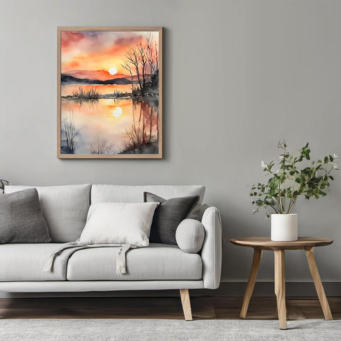 Posterizer 1 pcs- sea and beach themed oil painting style print 15-Landscape & Nature Art-Floral Botanical Art- Decor for Home & Office- unframed ...