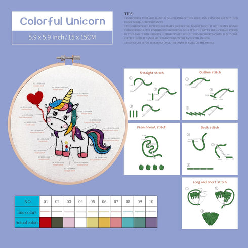 4 Pack Embroidery Starter Kit with Pattern for Beginners, Beginner Embroidery Kit for Adults, Cross Stitch Kits Hand Embroidery Kit Needlepoint Ki...