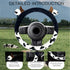 Cow Steering Wheel Cover for Women with 2PCS Car Coasters,Universal 14.5—15 Inch Anti Slip and Sweat Absorption Comfortable Auto Steering Wheel Co...