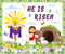 74 Pcs Christian Easter Bulletin Board Decorations Set Easter Bunny Egg Flower Paper Cutouts with Border He Is Risen Classroom Decor for Home Nurs...