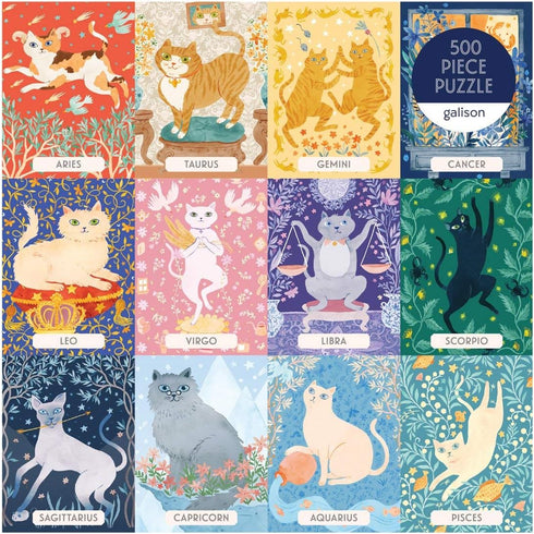 Galison Cat Zodiac 500 Piece Puzzle, Multicolor, 1 EA...