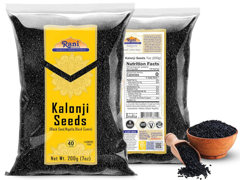 Rani Kalonji (Black Seed, Nigella Sativa, Black Cumin) Seeds 7oz (200g) ~ All Natural | Gluten Friendly | NON-GMO | Kosher | Vegan | Indian Origin...