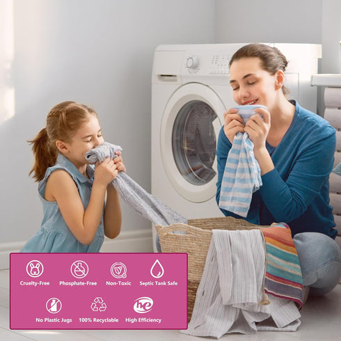 Air Jungles Laundry Detergent Sheets up to 100 Loads, Flora Bliss Scent, Easy to Use, Zero Waste Solution, Lightweight, Powerful Cleaning, Ideal f...