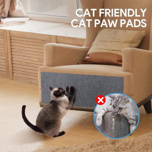 Cat Scratching Mat,39.4''×11.8'' Trimmable Self-Adhesive Cat Scratch Carpet Pad Protector from Cat Claws for Beds and Furniture, Scratching Post R...