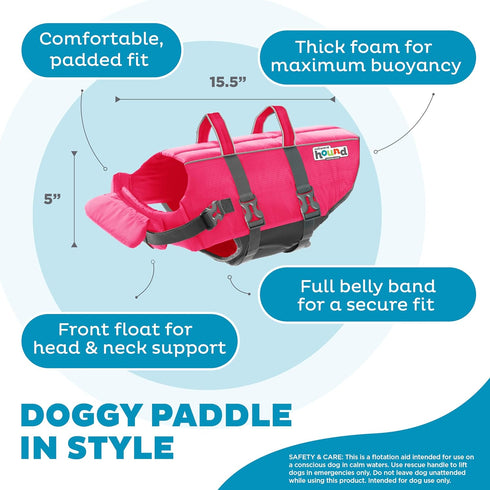 Outward Hound Granby Splash Pink Dog Life Jacket, Medium...