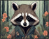 Posterizer 1 pcs- A raccoon in a jungle with pink flowers-Art for Animal Lovers-Floral Botanical Art- Gift for Men Women Entrepreneur Teens-Decor ...