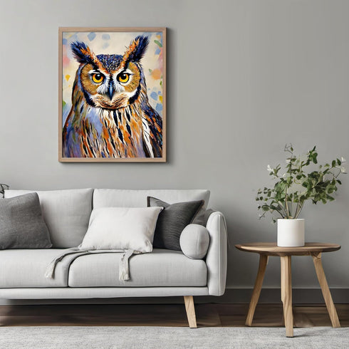 Posterizer 1 pcs- Abstract oil painting style poster of an owl-Art for Animal Lovers-Floral Botanical Art- Gift for Men Women -Decor for Bedroom, ...