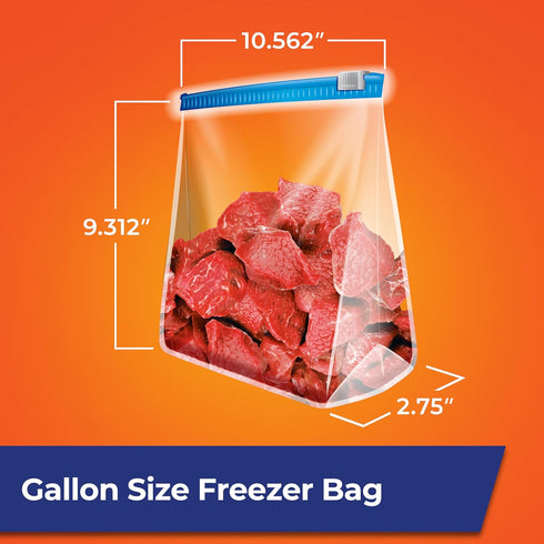 Hefty Slider Freezer Kitchen Storage Bags, Gallon Size, 56 Count...