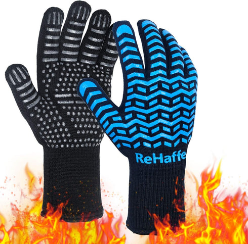 BBQ Grill Gloves Heat Resistant,1472 F High Temp Resistance Fireproof Glove for Grilling Smoking Barbecue,Comfort Long Non-Slip Ove Mitts Kitchen ...