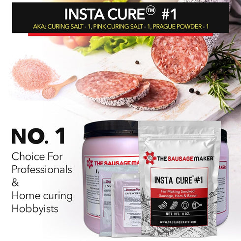Insta Cure #1, 1 Lb Pink Curing Salt, Prague Powder, Quick Cure For Meat, Sausage, Ham, Bacon, Made In USA - The Sausage Maker®...