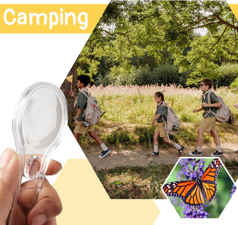 18 Pack Mini Magnifying Glass 5X and 15X Magnifiers Handheld Plastic Magnifying Glasses for Home, Classroom Use Portable Reading Magnifiers...