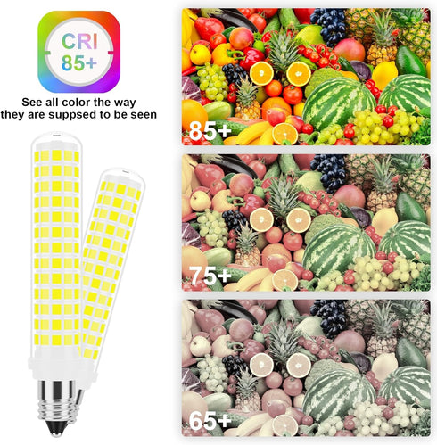 TAIYALOO E11 LED Bulb 75W Halogen Bulbs Equivalent,T4 Mini Candelabra LED Bulb Dimmable,Daylight White 6000K,7W 750LM JDE11 120V 75W LED for Ceili...