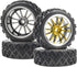 ShareGoo 4Pcs 1/10 On Road Tires & Plastics Wheel Rims 12mm Hex Compatible with Tamiya TT01 Kyosho Sakura D3 Traxxas 4Tec 2.0 1/10 RC On Road Raci...