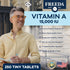 Freeda Vitamin A 15,000 IU – Retinyl Palmitate – Vegan, Kosher, No Fish – Eye, Vision, Immune & Skin Support – Tiny Easy-to-Swallow Tablets – VIT ...