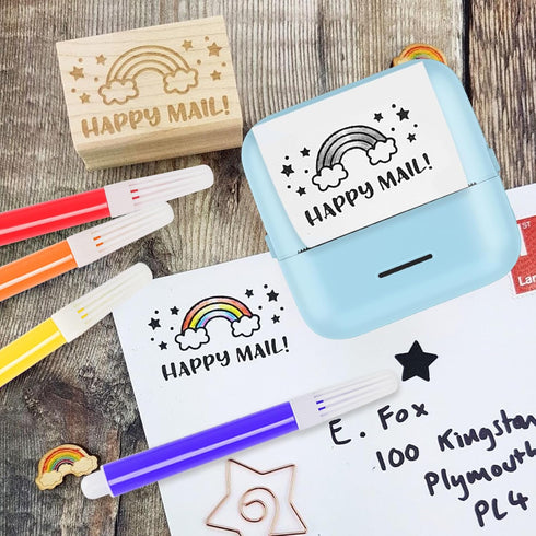 Mini Sticker Printer Inkless Thermal Sticker Maker Machine, Bluetooth Mini Pocket Printer with 5 Thermal Paper for Photo Journal Notes Study Home ...