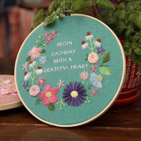 Maydear 3 Pack Embroidery Starter Kit with Pattern, Stamped Cross Stitch Kits for Beginners Adults with Embroidery Hoop and Instructions, Hand Emb...