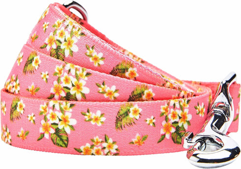 Blueberry Pet Summer Sparkle Dog Leash, Large Size, 4 ft x 1", Tropical Flower Baby Pink, Hibiscus Floral Print Pet Leash...