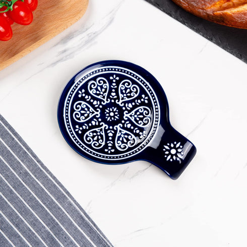 Porcelain Spoon Rest, Ceramic Spoon Holder for Kitchen Counter and Stove Top, Utensils Rest, Great Cooking Gifts for Friend, Modern Farmhouse Deco...
