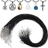 50 Pcs Black Necklace Cord Necklace String Rope with Clasp Waxed Leather Necklace Cord for Charms Pendants Jewelry Making, 18 Inch...