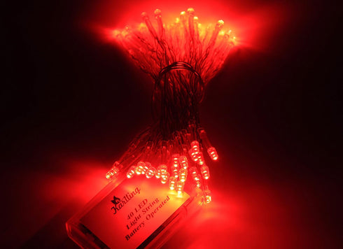 Karlling Battery Operated Fairy Lights, 13ft Durable Short Clear Wire LED Twinkle String Lights for Christmas, Valentine’s Day, Halloween,Weddings...