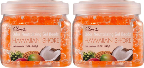 Clear Air Odor Eliminator Gel Beads - 12 oz, Pack of 2 - Air Freshener Made with Essential Oils - Eliminates Odors in Bathrooms, Cars, Boats, RVs ...