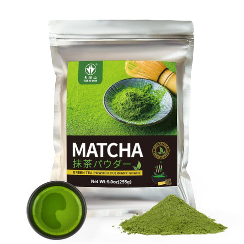 TIAN HU SHAN Matcha Green Tea Powder 9.0oz/255g, Culinary Matcha For Lattes, Cooking, Baking...