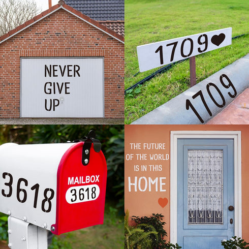 6 INCH 42 Pcs Alphabet Letter Stencils, Reusable Interlocking Templates Symbol Numbers Stencils Kit for Painting Inspirational Quotes Signs on Woo...