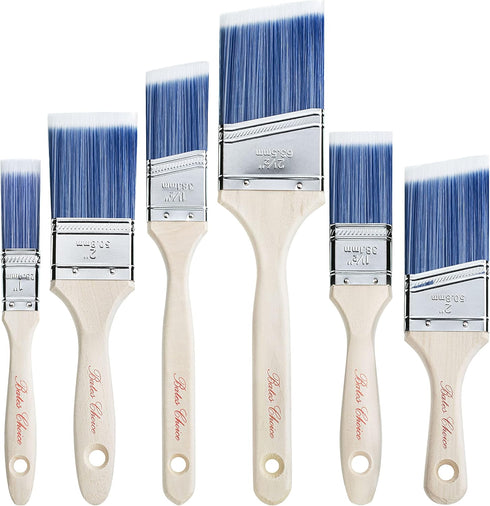 Bates- Paint Brushes, 6 Pack, Treated Wood Handle, Paint Brushes for Walls, Stain Brush, Wall Paint Brushes, Paint Brush, Furniture Paint Brush, P...