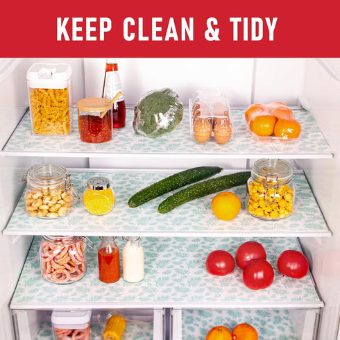 Cooyes Absorbent Refrigerator Liners, Non Slip Fridge Bin Liners and Mats Washable, Refrigerator Shelf Liner for Glass Shelves and Kitchen Cabinet...