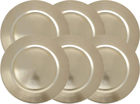 Ms Lovely Metallic Foil Charger Plates - Set of 6 - Made of Thick Plastic - Gold...