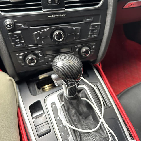 Carbon Fiber Gear Shift Shifter Knob Cover Cap Trims for Audi A4 B8 A5 A6 C6 2008-2012 Q5 Q7 (08 A4)...
