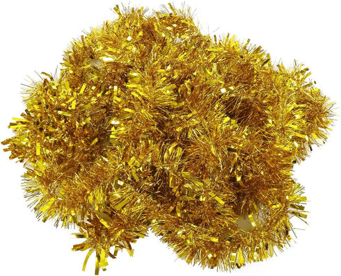 DECORA Gold Tinsel Garland for Christmas Tree Decorations Wedding Birthday Party Supplies 33 FEET...