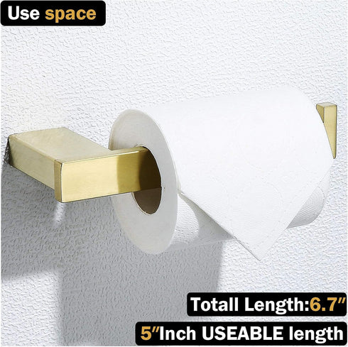 RANDOM Brushed Gold Toilet Paper Holder, Bathroom Hardware Accessories SUS 304 Stainless Steel Modern Tissue Paper Roll Holder Nordic Minimalism C...